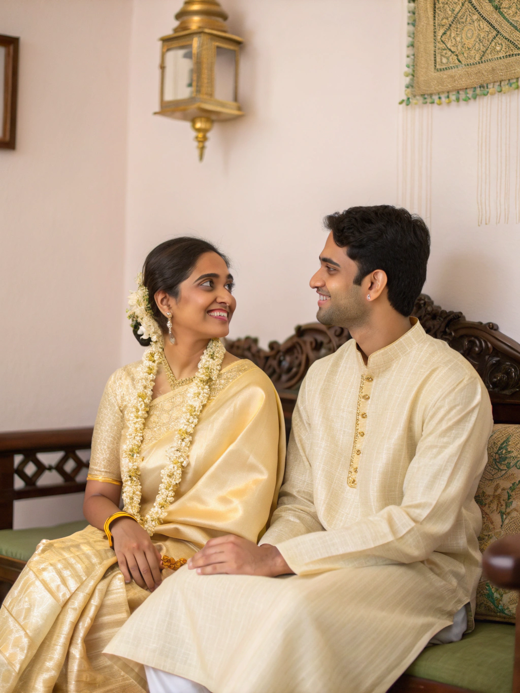 Professional Indian couple sharing a moment of trust and clarity